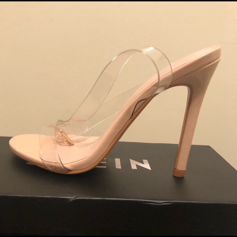 Neutral Heels with Clear Buckled Straps 👠